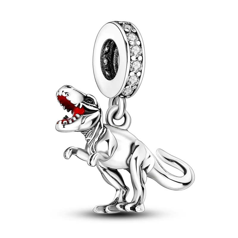 Skanto | 925 Sølv Gylden Leopard Charms Perler Fargerik Kameleon Nesehorn Løve Skarabé Katt Anheng Kompatibel med Original Pandora Armbånd Smykker