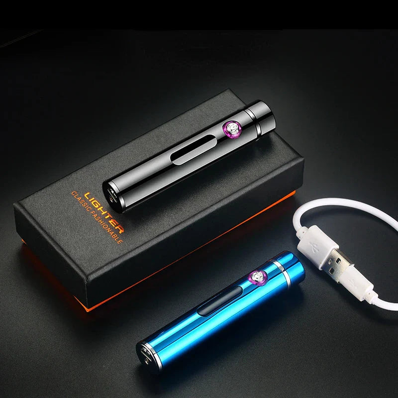 Skanto | Voltrino Sylinder USB-tenner | Dobbelbue-teknologi | Oppladbar & vindbestandig | Edelmetallhus for menn