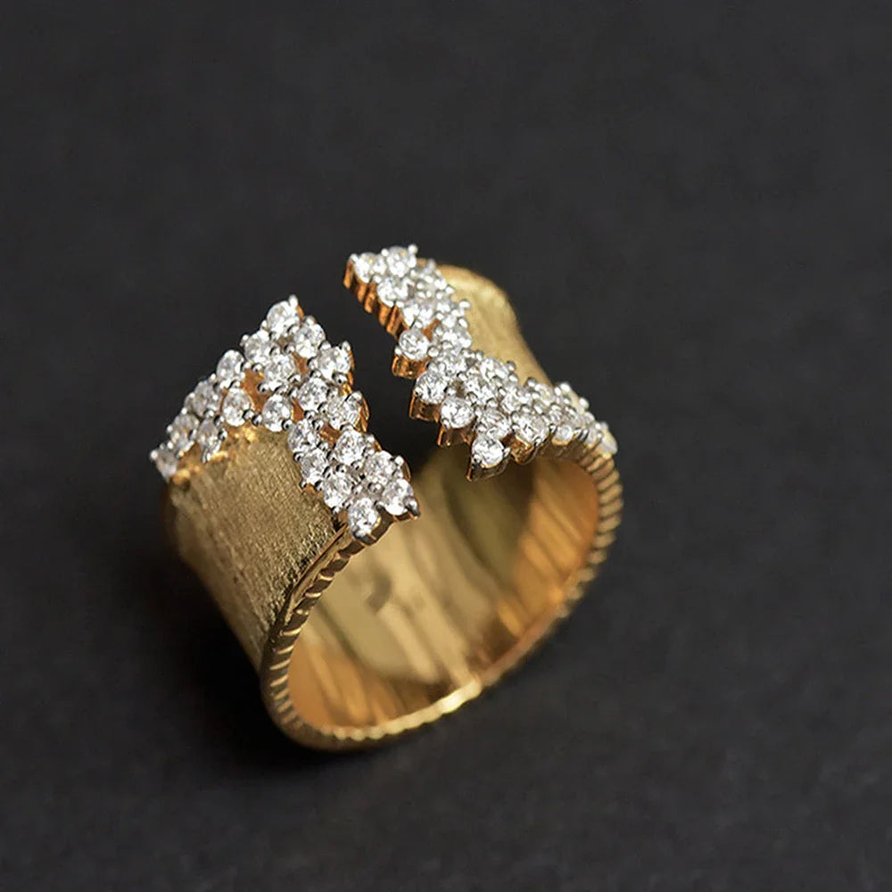 Skanto | Bold Diamond Sparkle Åpen Ring
