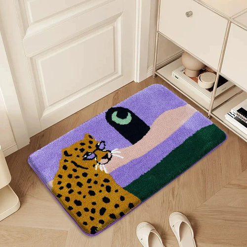 Leopard Under the Moon Fargerik Bade Matte | Skanto