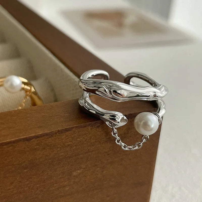 Skanto | S925 Lagd Antikk Inspirert Perle Ring