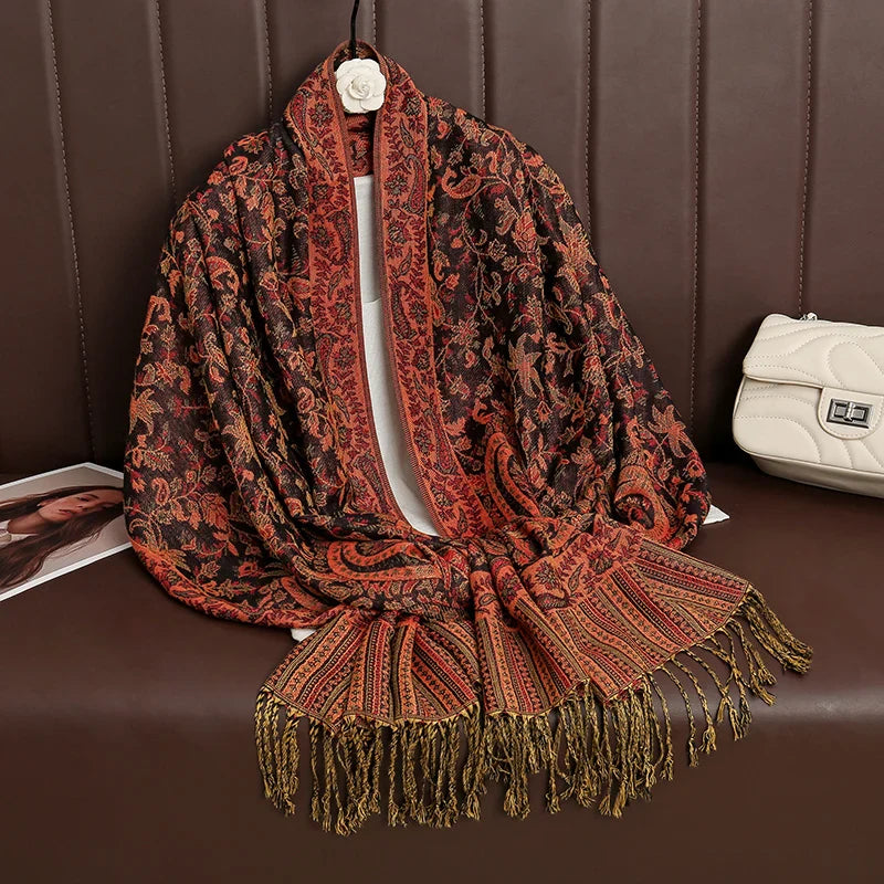 Skanto | Élégancea | Dame skjerf | Cashmere følelse | 70 × 190 cm | Luksus trykk & varm