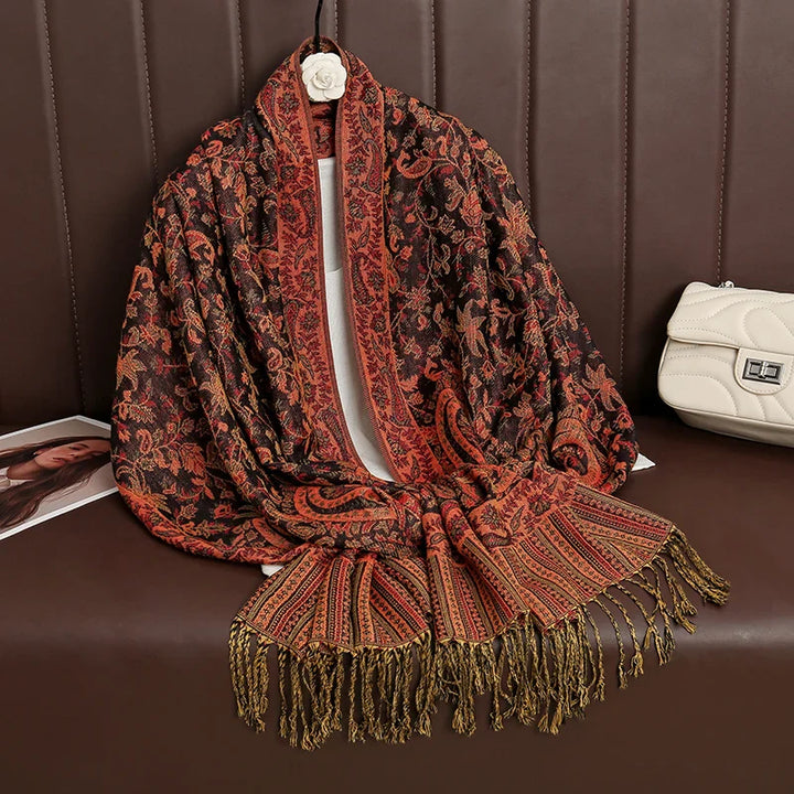 Skanto | Élégancea | Dame skjerf | Cashmere følelse | 70 × 190 cm | Luksus trykk & varm