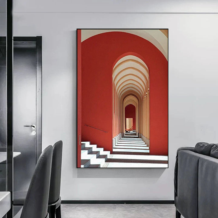 Minimalist Abstract Architectural Wall Art Fine Art Canvas Prints Posters Pictures For Modern Apartment Living Room Home Office Decor | Skanto