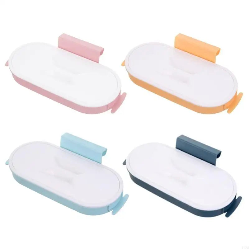 Norvo | Søppelposeholder Cleanuvo ClipBin | Med lokk og ringholder | For hanging på skapdører | Gjenbrukbar og vaskbar