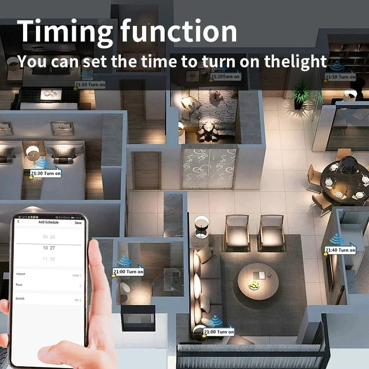 Tuya Smart Light Wall Switch med nøytral leder - WiFi-enhet Dimmerkontroll via SmartLife Google Alexa-apper
