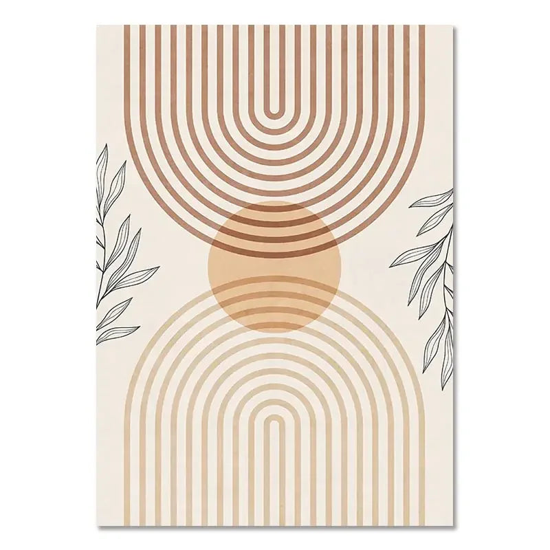 Minimalist Terracotta Sun Abstract Wall Art Fine Art Canvas Print Modern Pictures For Living Room Bedroom Gallery Wall Art Decor | Skanto