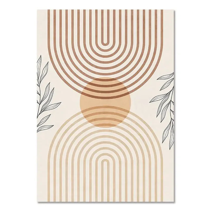 Minimalist Terracotta Sun Abstract Wall Art Fine Art Canvas Print Modern Pictures For Living Room Bedroom Gallery Wall Art Decor | Skanto