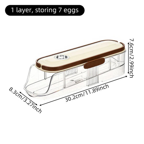 Skanto | Kjøleskapsorganisator Automatisk Rullende Transparent Egglagringsboks