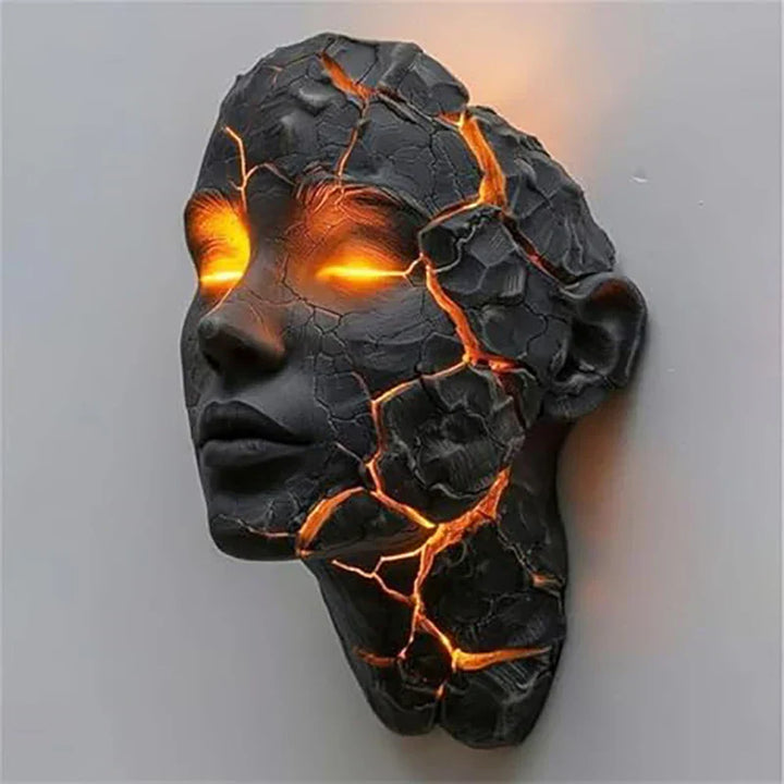 Vulkansk Ansikts-Lava-Sprakk-Veggkunstlampe | Skanto
