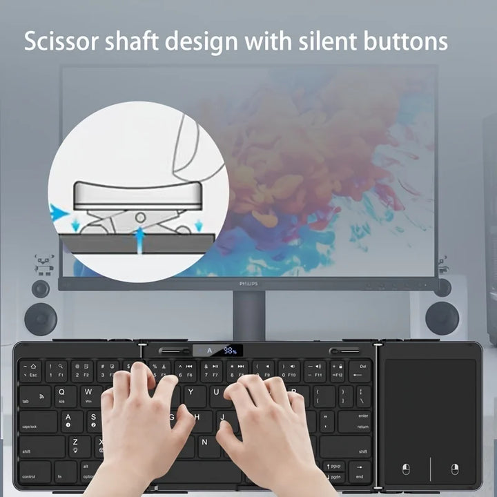 Skanto | Sammenleggbar RGB Trådløs Innebygd Touchpad Bakgrunnsbelyst Reisetastatur