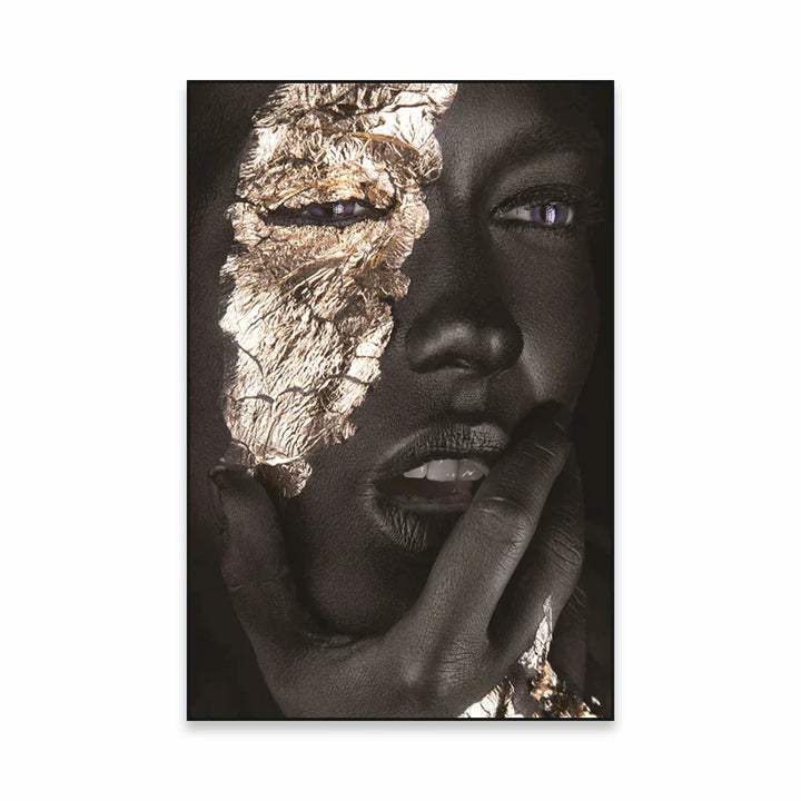 Golden Girl Fashion Wall Art Fine Art Canvas Prints Modern Abstract Portrait Pictures For Living Room Bedroom Boutique Lounge Art Decor | Skanto