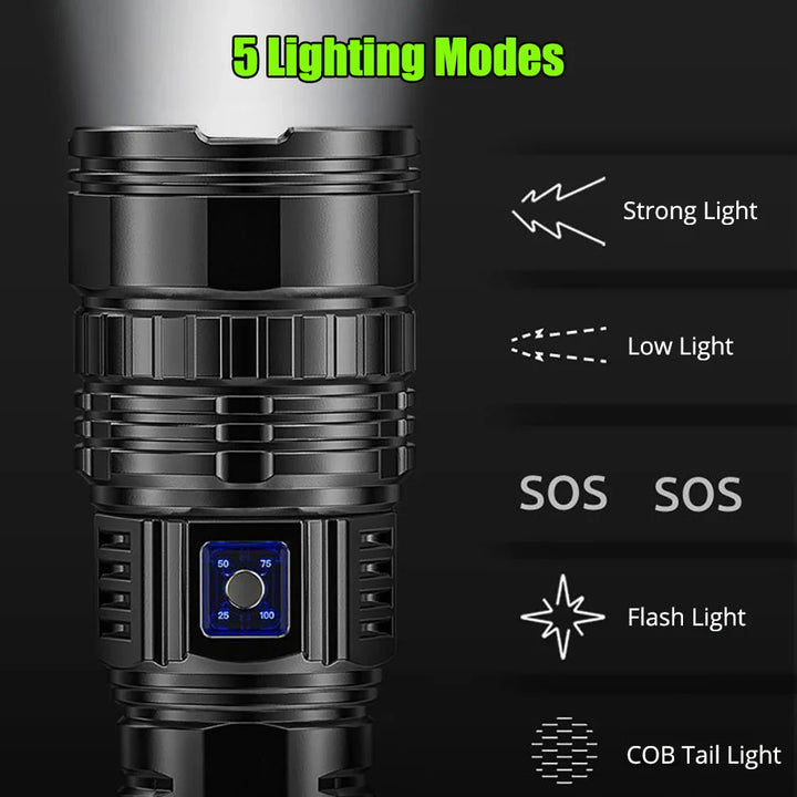 Skanto | Oppladbar 10000 Lumen LED lommelykt 1+1 GRATIS – Striker