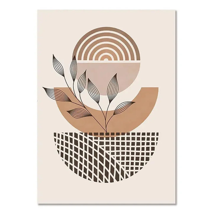 Minimalist Terracotta Sun Abstract Wall Art Fine Art Canvas Print Modern Pictures For Living Room Bedroom Gallery Wall Art Decor | Skanto