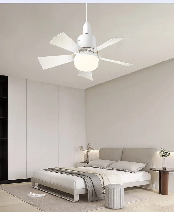30W E27 Takvifte Lys med Fjernkontroll - LED Dimming Funksjon, Intelligent Stille Vifte for Soverom & Stue | Skanto