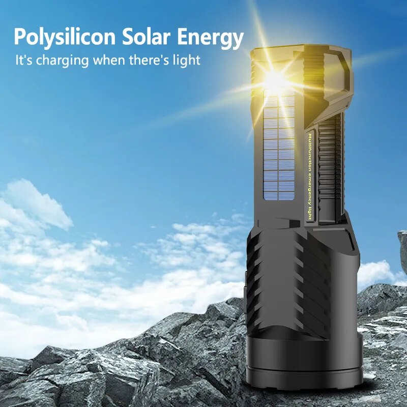 Solar High-Power Multifunksjonslommelykt | Skanto