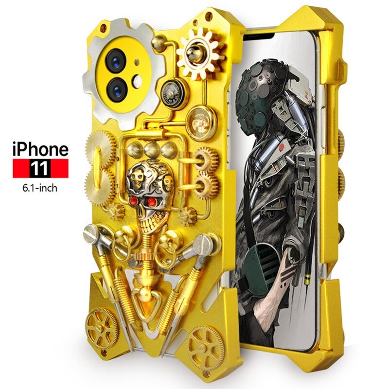 Skanto | Mekanisk Hodeskalle Cyberpunk Stil iPhone Deksel