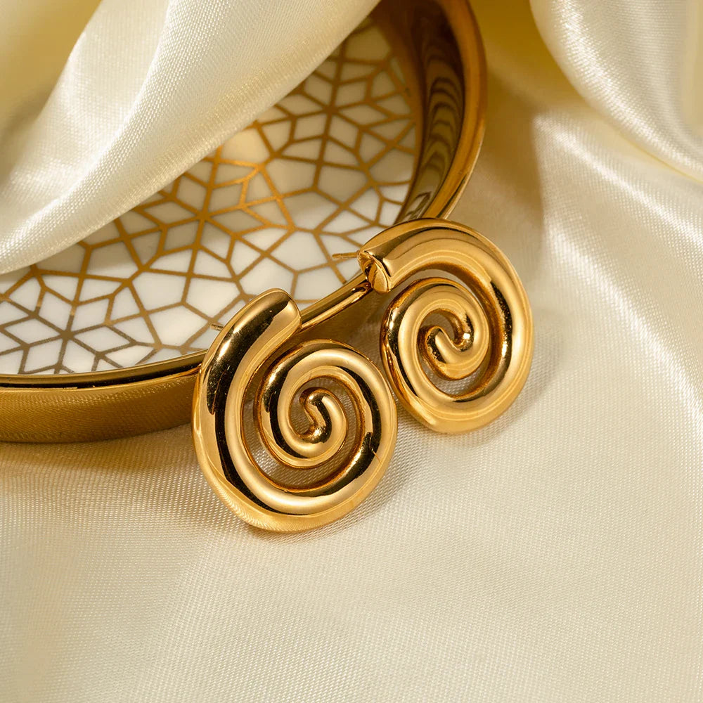 Skanto | 18k Polert Spiral Øredobber