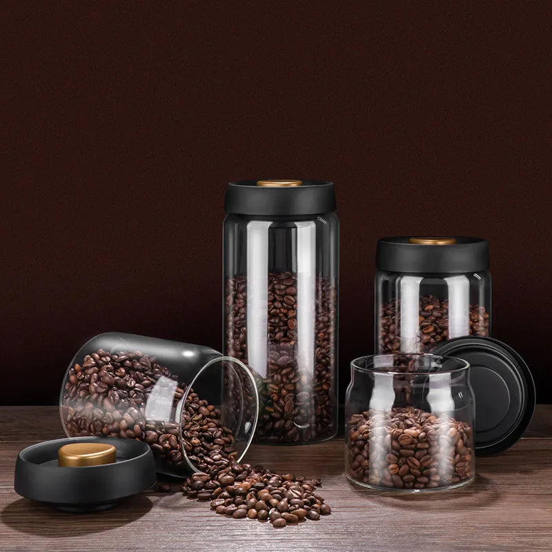 Skanto | GIANXI Vakuumforseglet Kanne, Kaffe Bønner, Glass, Lukket Beholder, Mat, Korn, Søtsaker, Ferskbevaringsbeholder, Kjøkkenutstyr