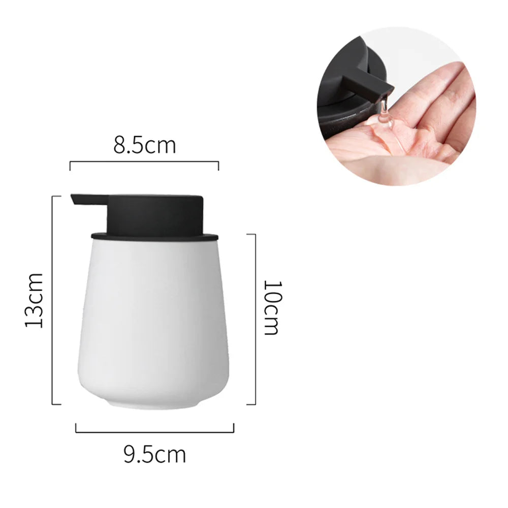 CeramiLux 300 ml Luksus Såpedispenser laget av Keramikk – for Såpe, Sjampo, Balsam eller Lotion Skanto