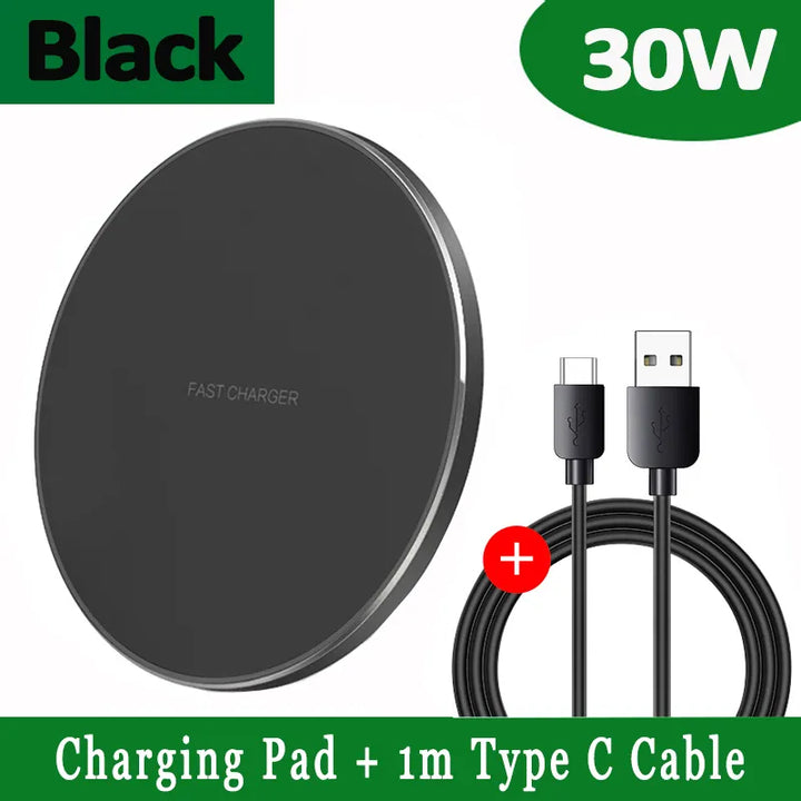 Skanto | 30W Rask Trådløs Ladestasjon | Premium USB-C MagSafe Lader for Apple iPhone, Samsung & Android