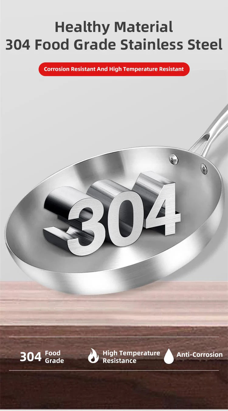 Norvo | Profesjonell Kjele-Panne - 304 Rustfritt Stål, 2MM tykk 5-lags Stål panne & Kjele
