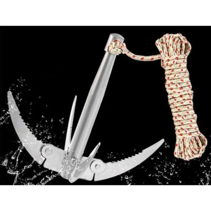 Norvo | AquaGripX Faltanker for Båter | Robust Grip-Hook med Tau | Foldbar & Rusterbestandig | For Kayak, Kano & Fisketilbehør