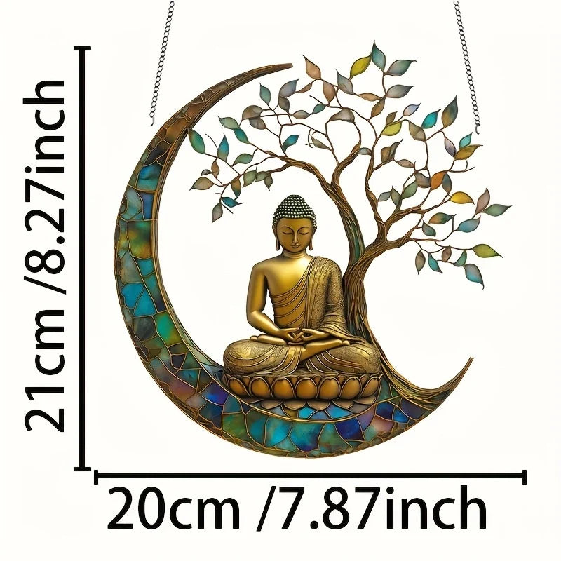 Skanto | Akryl Solfanger ZenLight | 2D Buddha Dekor | Vindu & Hjem Tilbehør | Spirituell Romdesign