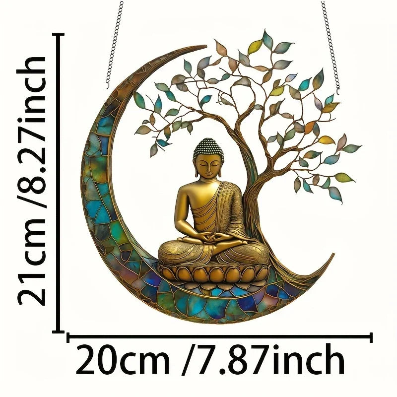 Skanto | Akryl Solfanger ZenLight | 2D Buddha Dekor | Vindu- & Boligtilbehør | Spirituell Romdesign