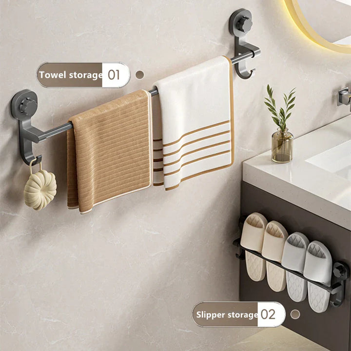 MagnaGrip Power Suction Cup Håndkleholder – Svart selvklebende håndkleholder uten boring Skanto