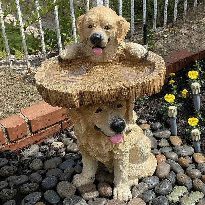 Skanto | Golden Retriever Valp Fugl Bad Hage Statue
