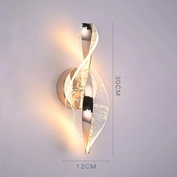 Skanto | LED Vegglampe NordGlow | Moderne Akryl & Metall Design | 3-Farge Lys | Kreativ Interiørbelysning for Stue & Soverom