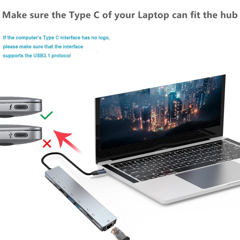 Skanto | Thunderbolt 3 USB-C Hub med HDMI, PD, SD/TF for MacBook Air M1 og iPad Pro