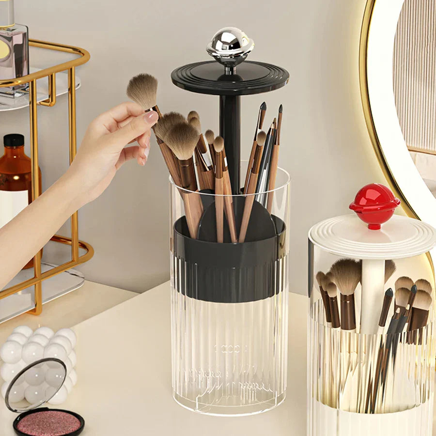 Auto Lift & Luxe Makeup Brush Organizer | Skanto