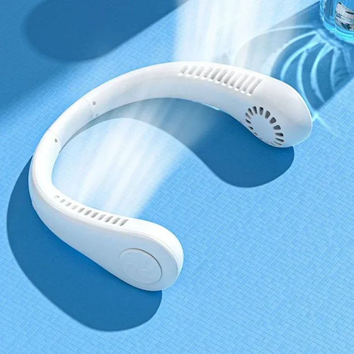 Bærbar mini nakkefan – Bærbar USB luftkjølt fan for sommer, utendørs sport, løping, reise, uten blader design | Skanto