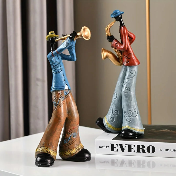 Resin Jazz Band Figurine - Vintage Music Decor Statue | Skanto