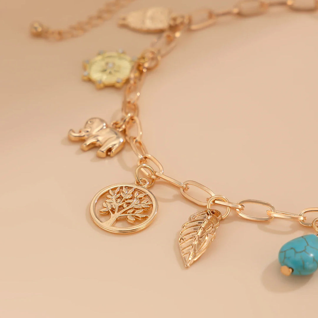 Skanto | Paperclip Tropical Charm Necklace