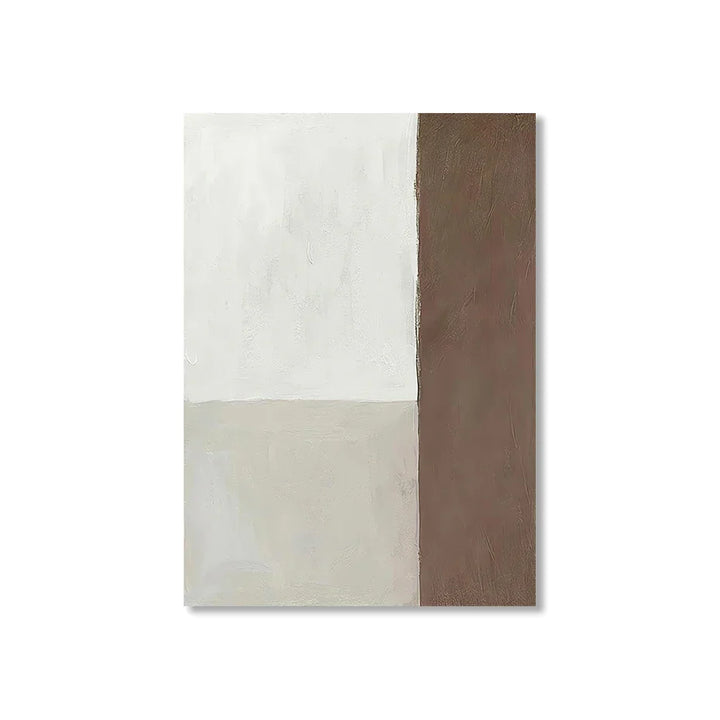 Abstract Brown Gray Beige Minimalist Geometric Wall Art Fine Art Canvas Prints Neutral Color Pictures for Modern Living Room Home Decor | Skanto