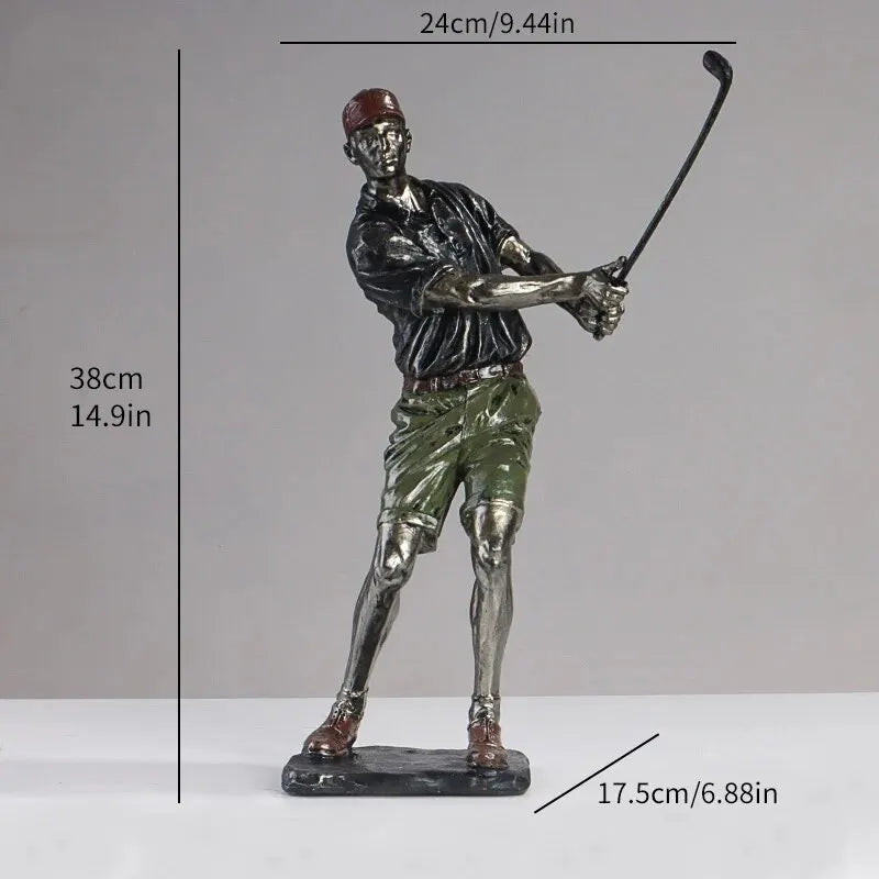 Skanto Statuer Skulptur, Kreativ Golfer Figuriner Hjem Dekor, Spiller Kunstfigur Skrivebords Dekorasjoner, Samleobjekt Gave Håndverk, De