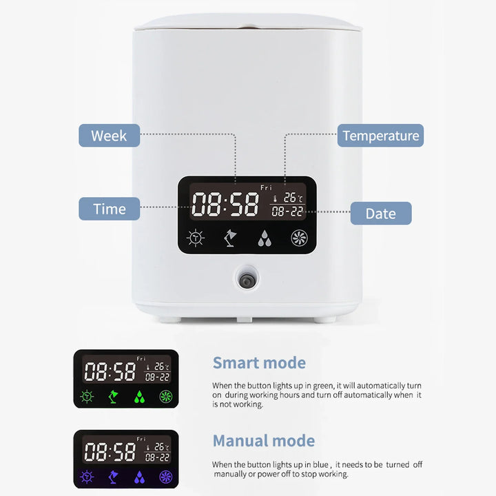 Skanto | Multifunksjonell smart hydroponisk plantepotte med kalender, diffuser og skrivebordslampe