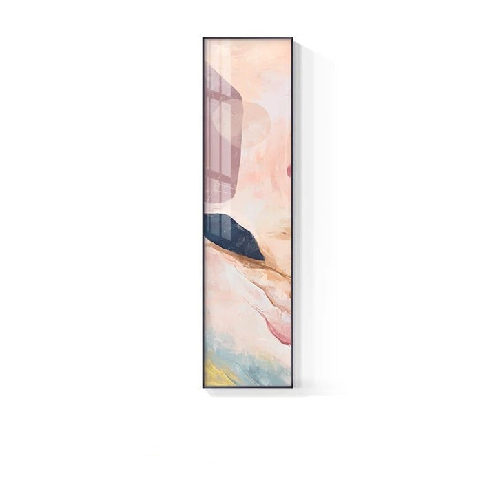 Marble Print Abstract Vertical Format Wall Art Blue Pastel Pink Pictures for Modern Living Room Bedroom Hallway Wall Decor | Skanto
