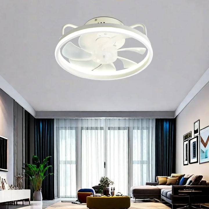 Moderne LED Taklampe Vifte med DC-motor - 6 Hastigheter, Timer, Lav Etasje Loftsvifte, Fjernkontroll Dekorativ Lys | Skanto