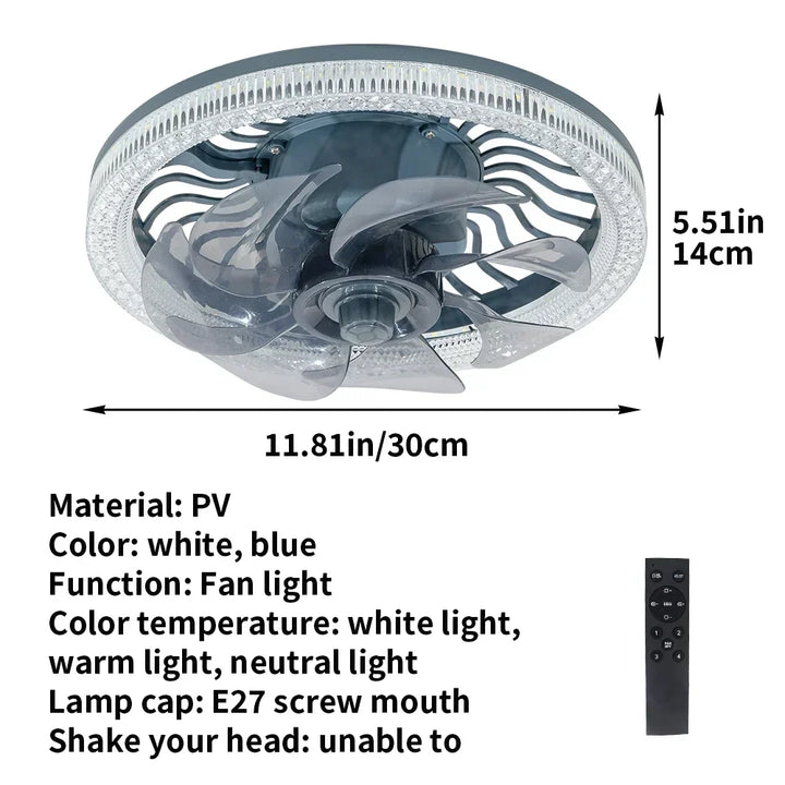 3i1 Fjernkontroll Støyfri Støy Elegant Vifte Lampe | Skanto