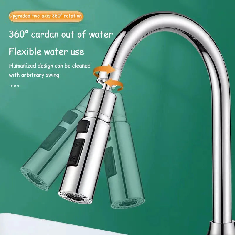 HydroFlex360 – Multifunksjonelt 360°/720° Rotérbart Kjøkkenkranfest med 3 Spraytyper | Skanto