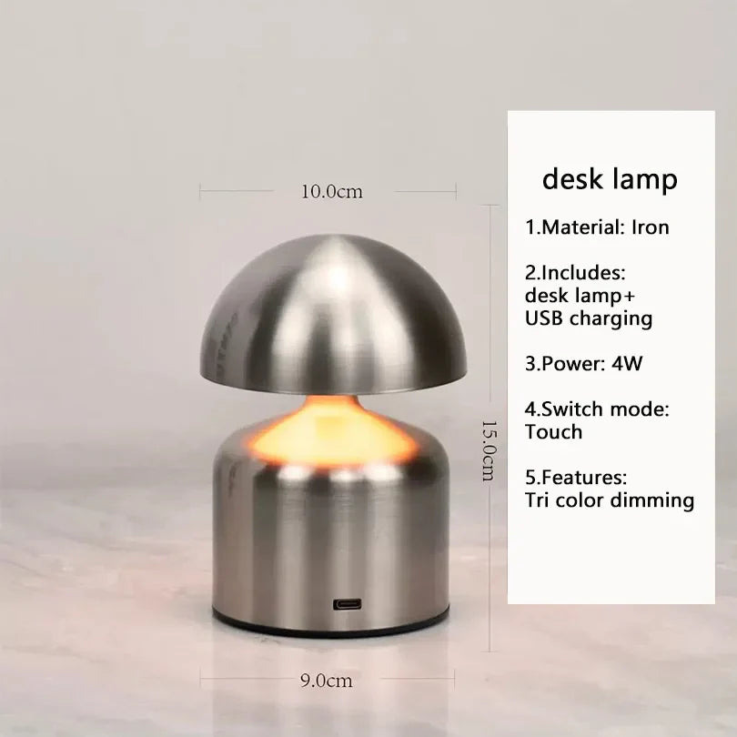 Skanto | LumoVerde LED bordlampe | Oppladbar | 3 fargetemperaturer & berøringsdimmer | 4W | 5V