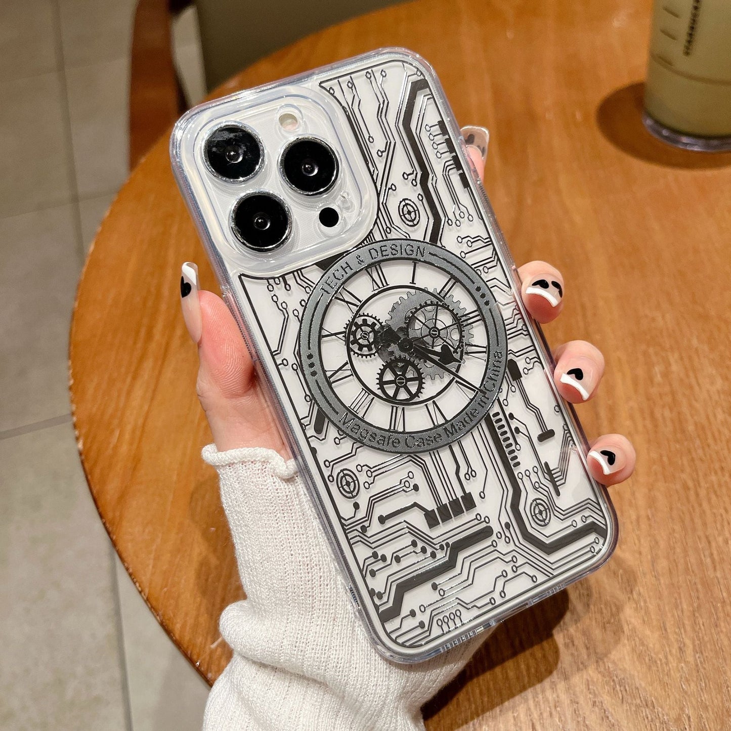 Norvo | Gjennomsiktig Mekanisk Klokke Magsafe iPhone Deksel