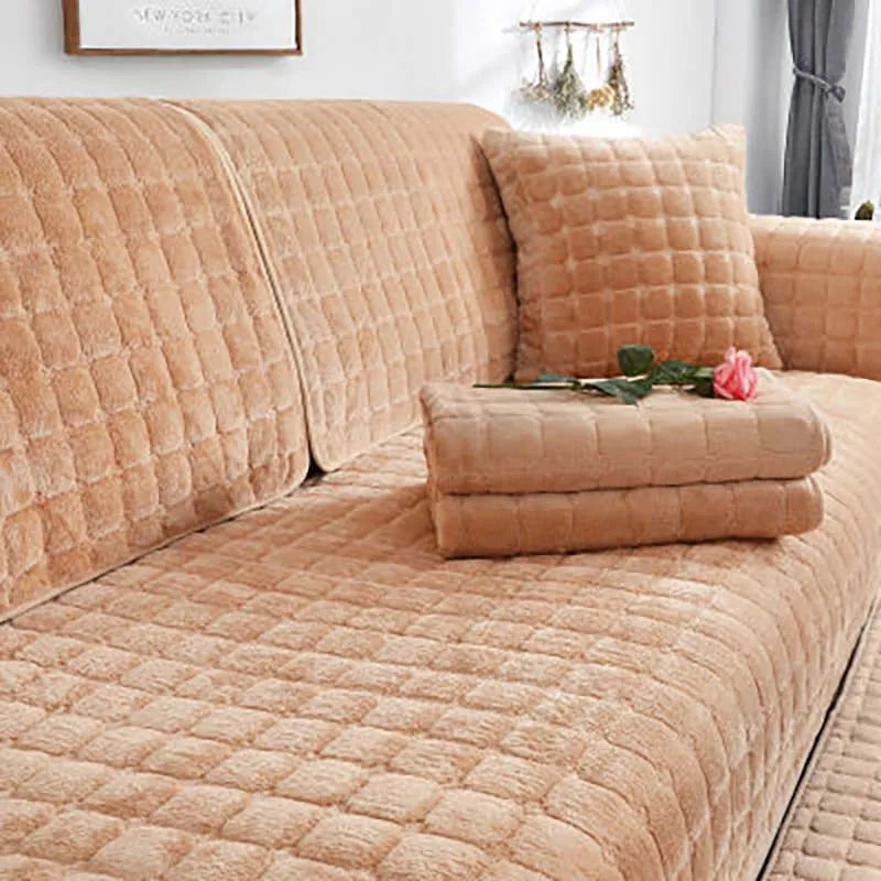 Koselig myk tykk plush non-slip sofa dekke | Skanto