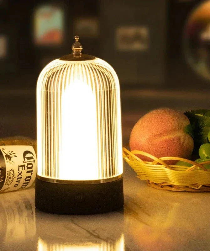 Bærbar Retro Fuglebur Bordlampe – Vintage LED Belysning i Klassisk Design | Skanto