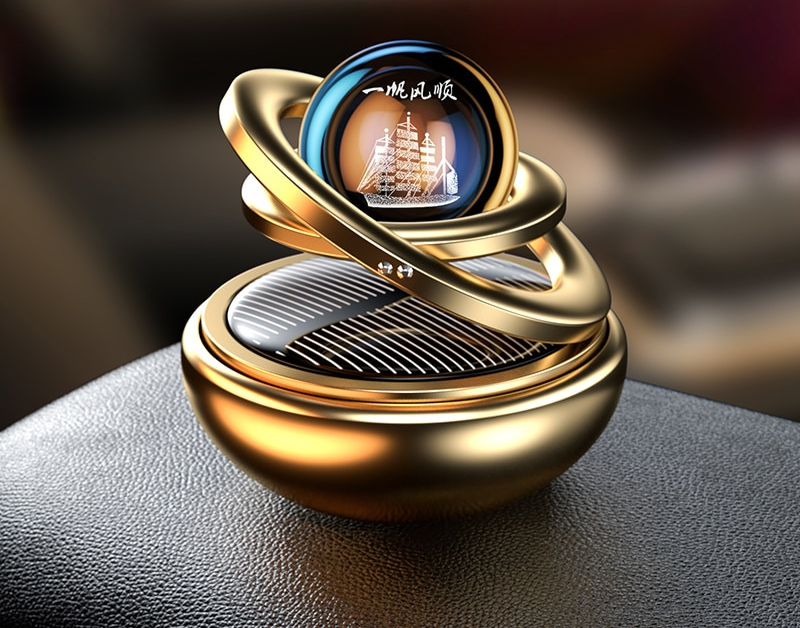 Norvo | Bil Luftfrisker | Solcelledrevet | 360° Duftfordeling | Luksuriøs Design | 4 Farger