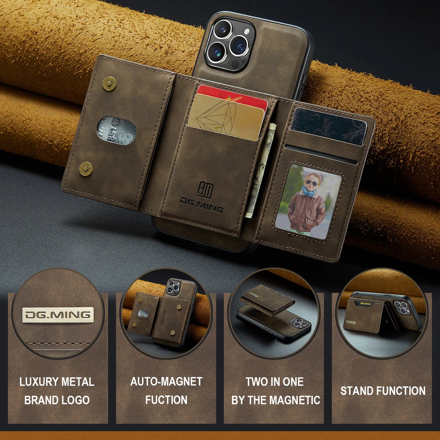 Norvo | 2-i-1 iPhone-deksel med avtakbar lommebok